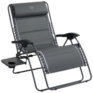 Cadeira Reclinável XXL TIMBER RIDGE Zero Gravity 33'' com Mesa Lateral – Suporta até 2268 kg