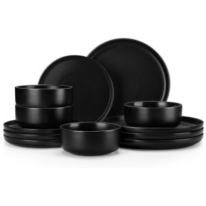 Jogo de Jantar MALACASA 12 Peças de Porcelana para 4 Pessoas Jogo de Jantar Cerâmico para Cozinha Seguro para Micro-ondas