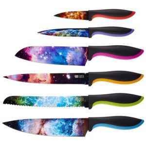 CHEFS VISION 8541905681 Conjunto de Facas em Aço Inoxidável 6 Peças Preto