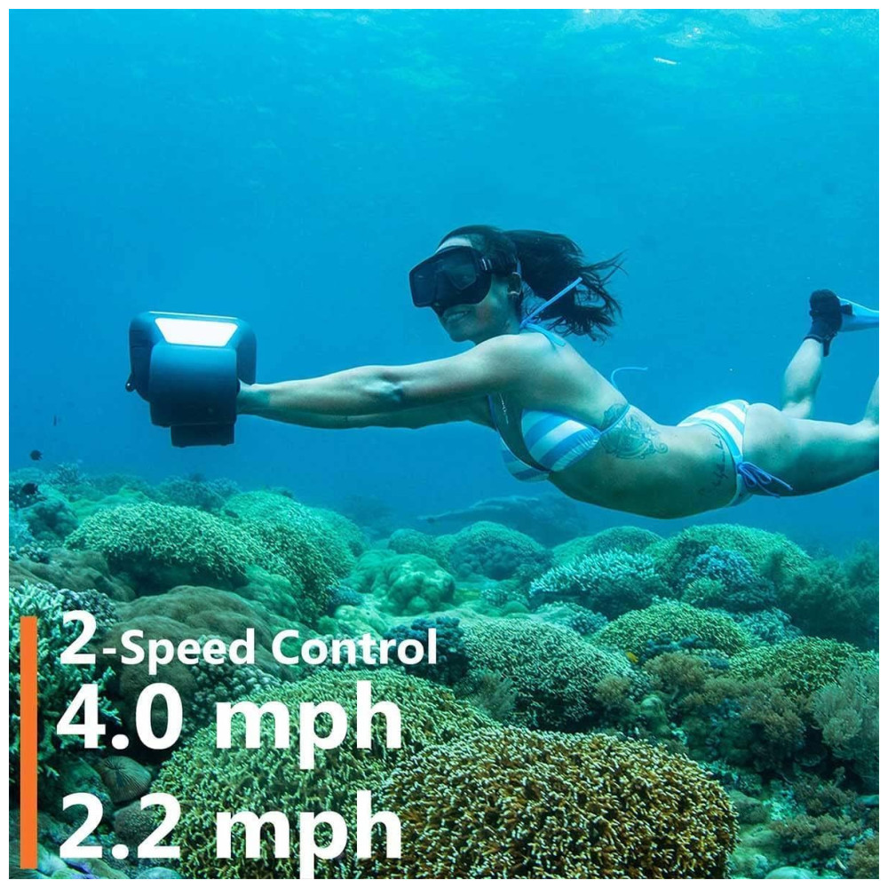 Scooter Subaquática Propulsor de Mergulho com Dupla Hélice e Suporte para Go Pro G Geneinno Laranja - Imagem 5