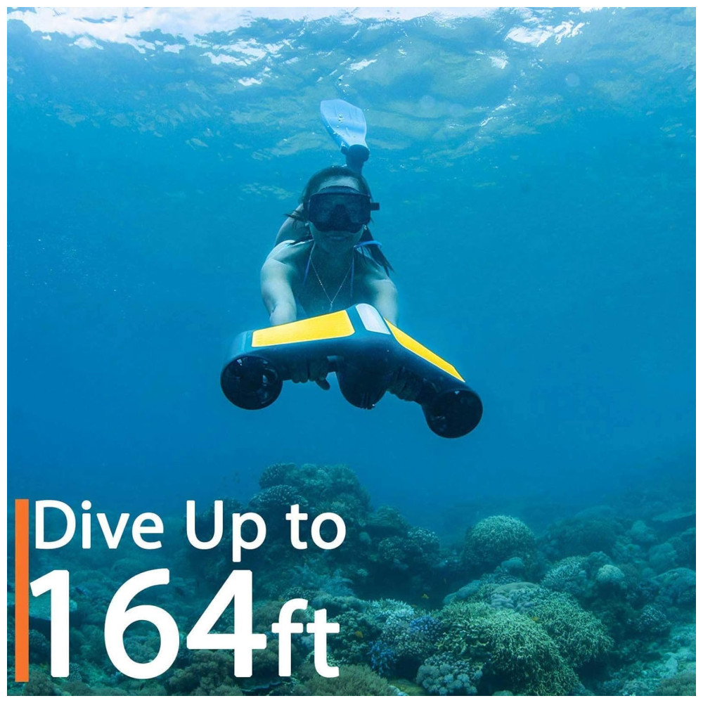 Scooter Subaquática Propulsor de Mergulho com Dupla Hélice e Suporte para Go Pro G Geneinno Laranja - Imagem 7