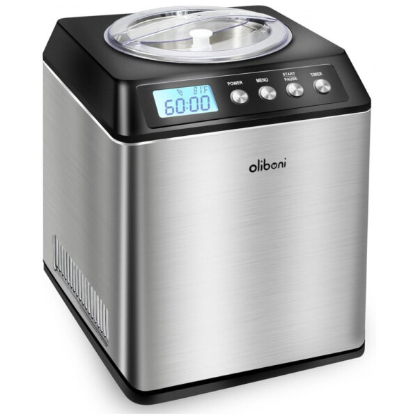 Máquina de Sorvete Oliboni 2,46 Litros com Compressor, Display Digital LCD, Sem Necessidade de Pré-Congelamento, Máquina de Sorvete Automática