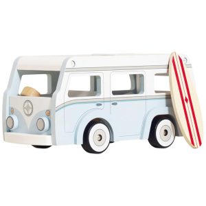 Caminhonete de Férias de Madeira com Prancha de Surf Removível Ideal Para Crianças a Partir de 3 Anos Le Toy Van