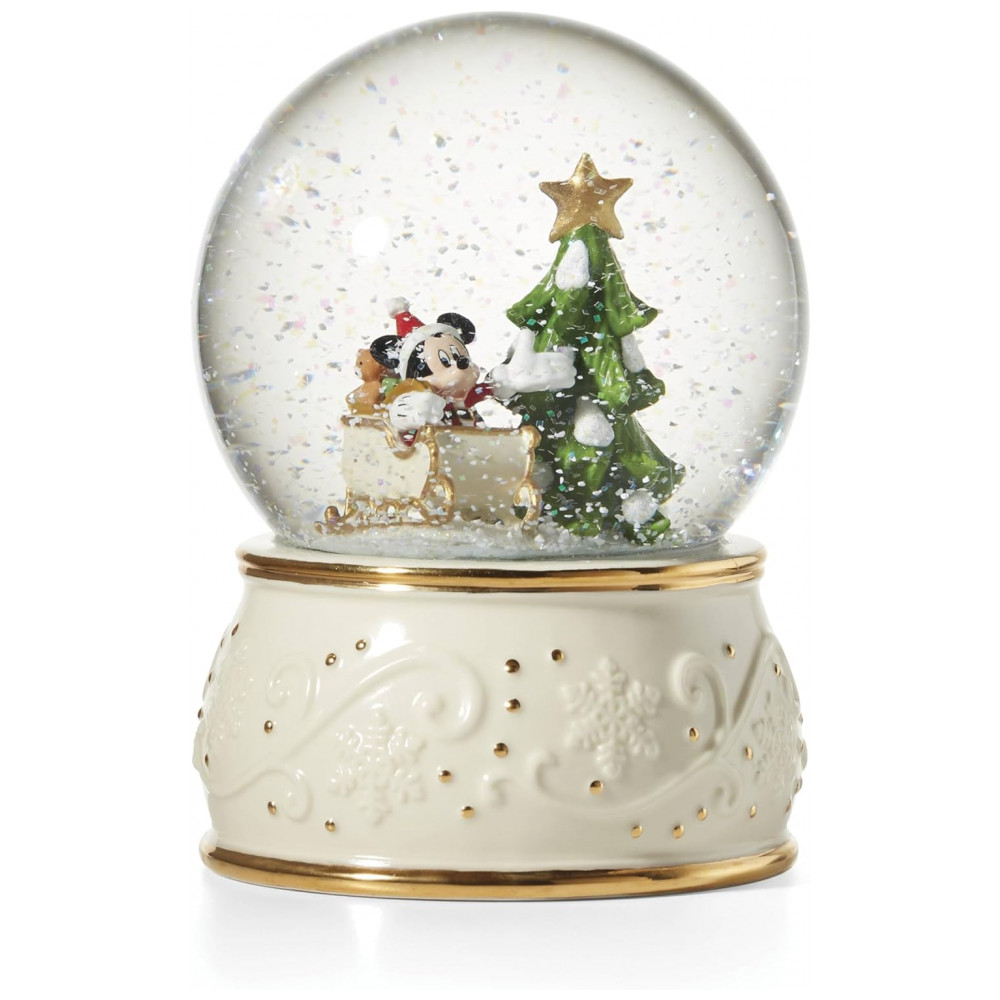 Globo de Neve Lenox Mickey Mouse em Porcelana com Detalhes em Ouro 24K 14 cm de Altura - Imagem 2