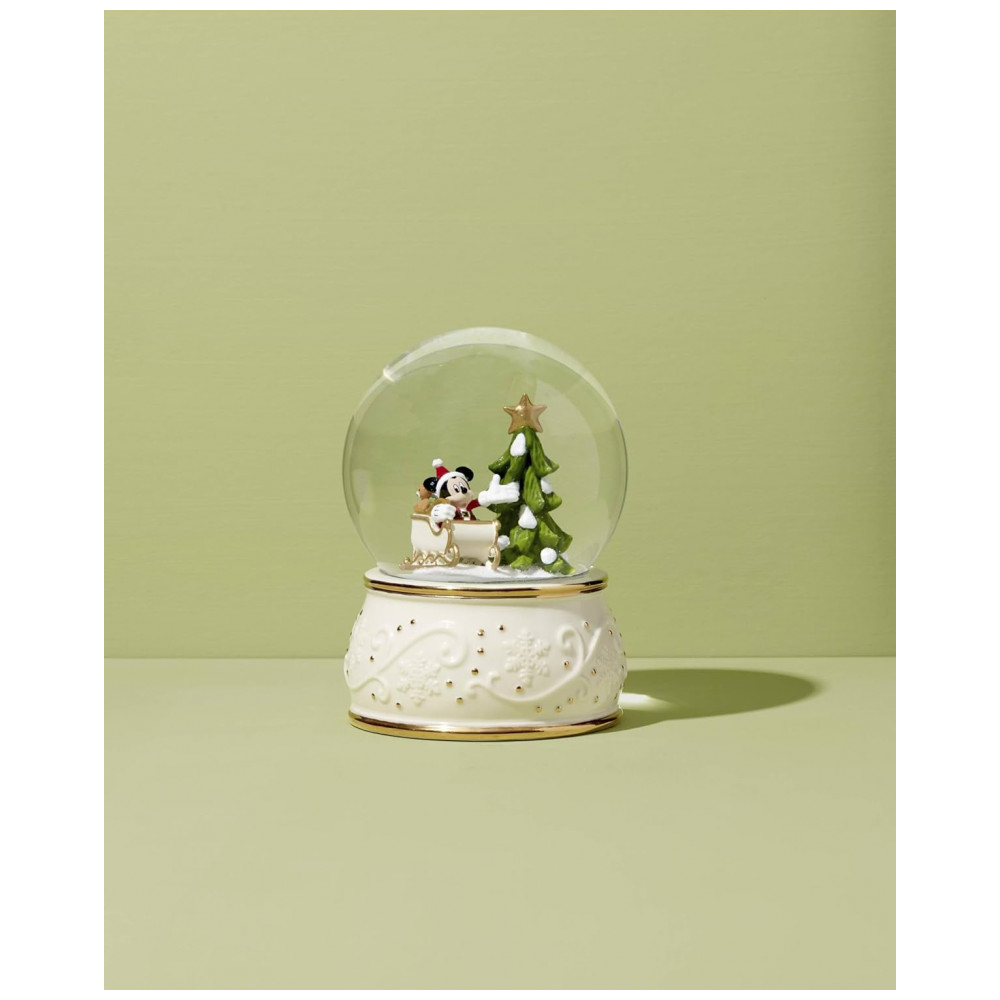 Globo de Neve Lenox Mickey Mouse em Porcelana com Detalhes em Ouro 24K 14 cm de Altura - Imagem 3