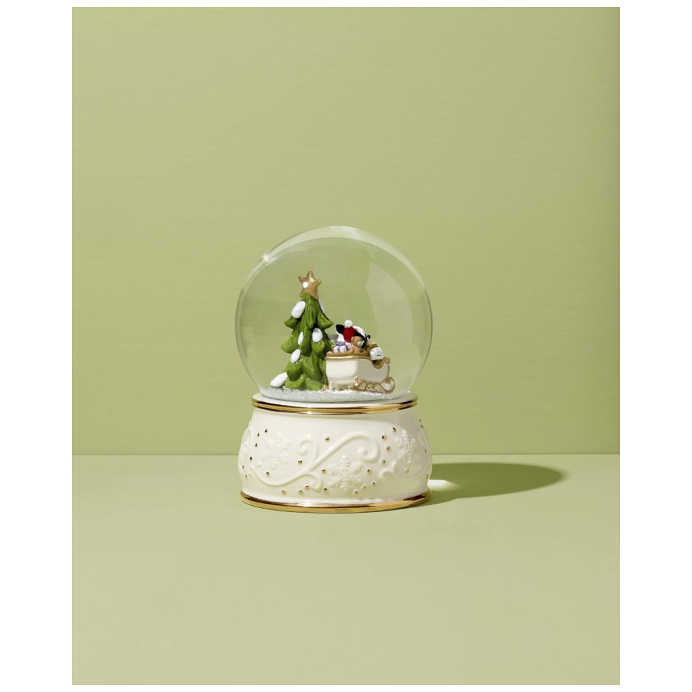 Globo de Neve Lenox Mickey Mouse em Porcelana com Detalhes em Ouro 24K 14 cm de Altura - Imagem 4