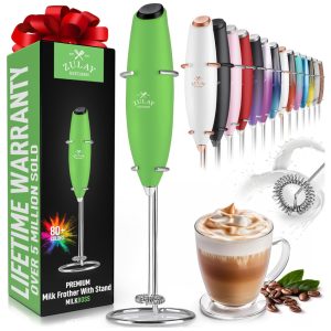 Mixer Espumador de Leite á Bateria Aço Inoxidável ZULAY KITCHEN Classic Milk Boss Frother Verde