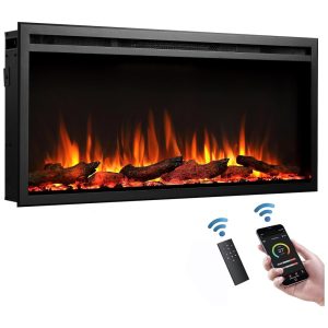 Lareira Elétrica de Embutir A45x101L com Controle Remoto 110V LegendFlame EF286 Preta