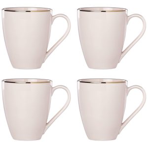 Conjunto de Canecas Estilo Moderno com 4 Peças Capacidade 350mL e Material de Porcelana Lenox Rosa