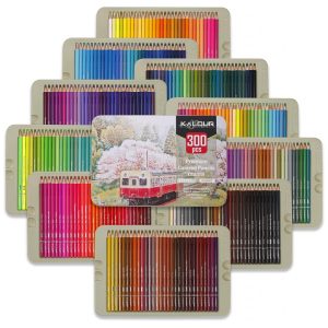 Kit Lápis de Cor Profissional com Estojo 300 peças KALOUR