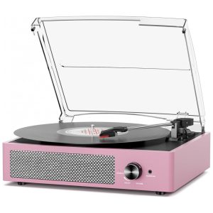 Toca-discos Vintage com Alto-falantes Bluetooth sem Fio Belt-Driven 3 Velocidades 3 Tamanhos Playback Bluetoothcotsoco