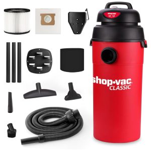 Aspirador de Pó Úmido e Seco 189L com Mangueira Extra Longa de 5 Metros e Acessórios 110V 135W Shop Vac Vermelho