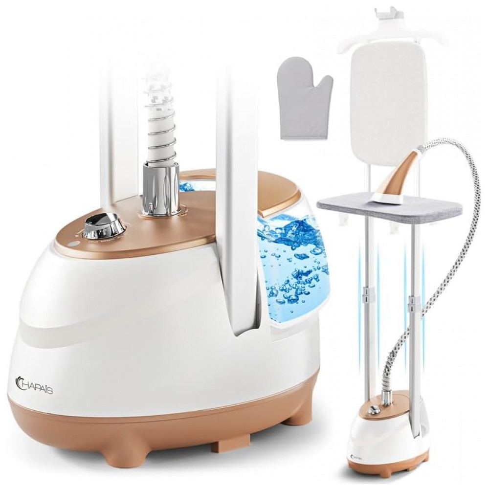 HAPAIS: Vaporizador de Roupas com 1800W de Potência e Design Duplo Ajustável, Modos de Passar a Ferro e Vaporização em Pé e Pendurado, 10 Modos de Pas