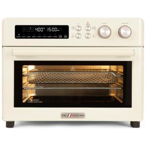 Forno Elétrico Retro 25 Litros 10 em 1 Multifuncional de Fácil Limpeza 110V 1750W Val Cucina Creme