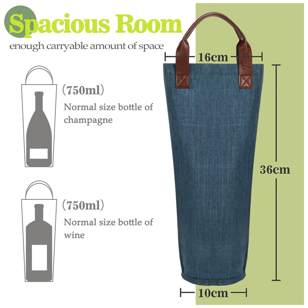 Bolsa Térmica para Vinho Tirrinia Transporte Fácil e Elegante para Viagens Piqueniques e Presentes - Azul - Imagem 3