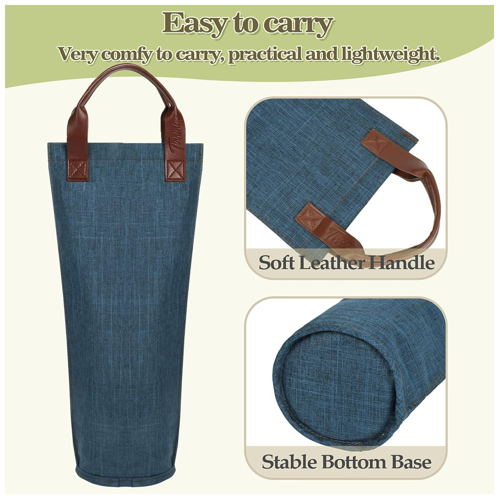 Bolsa Térmica para Vinho Tirrinia Transporte Fácil e Elegante para Viagens Piqueniques e Presentes - Azul - Imagem 5