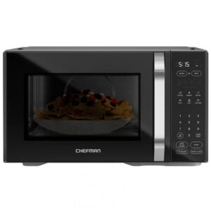 Forno micro-ondas de bancada MicroCrisp 31L Chefman preto 1000W micro-ondas 1500W crisp 6 programas 110V
