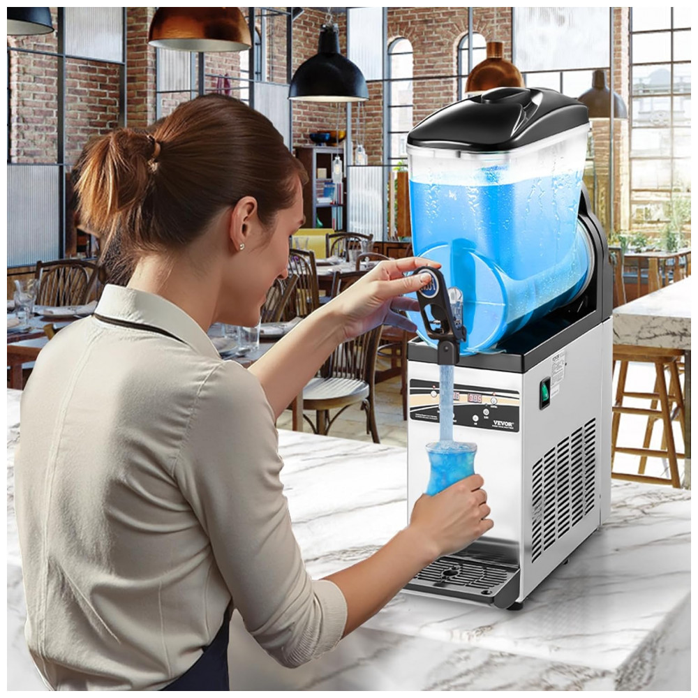 Máquina de Frozen VEVOR, Tanque Único de 15L para Uso Comercial, 60 Copos em Aço Inoxidável para Margarita, Smoothie e Bebidas Congeladas, - Imagem 8