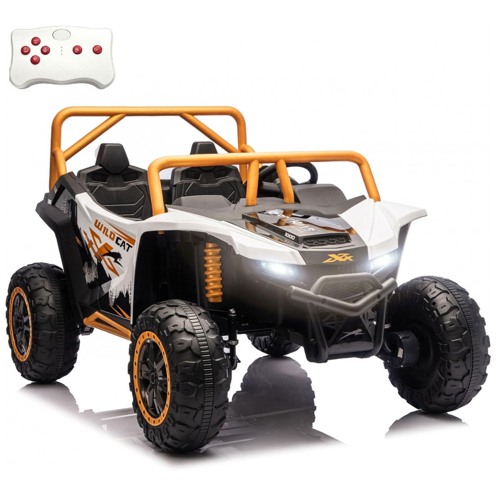 Carro Elétrico Infantil Arctic Cat UTV 24V Preto XXXL 2 Lugares com Controle Remoto, Bluetooth, Luzes LED e Suspensão Premium