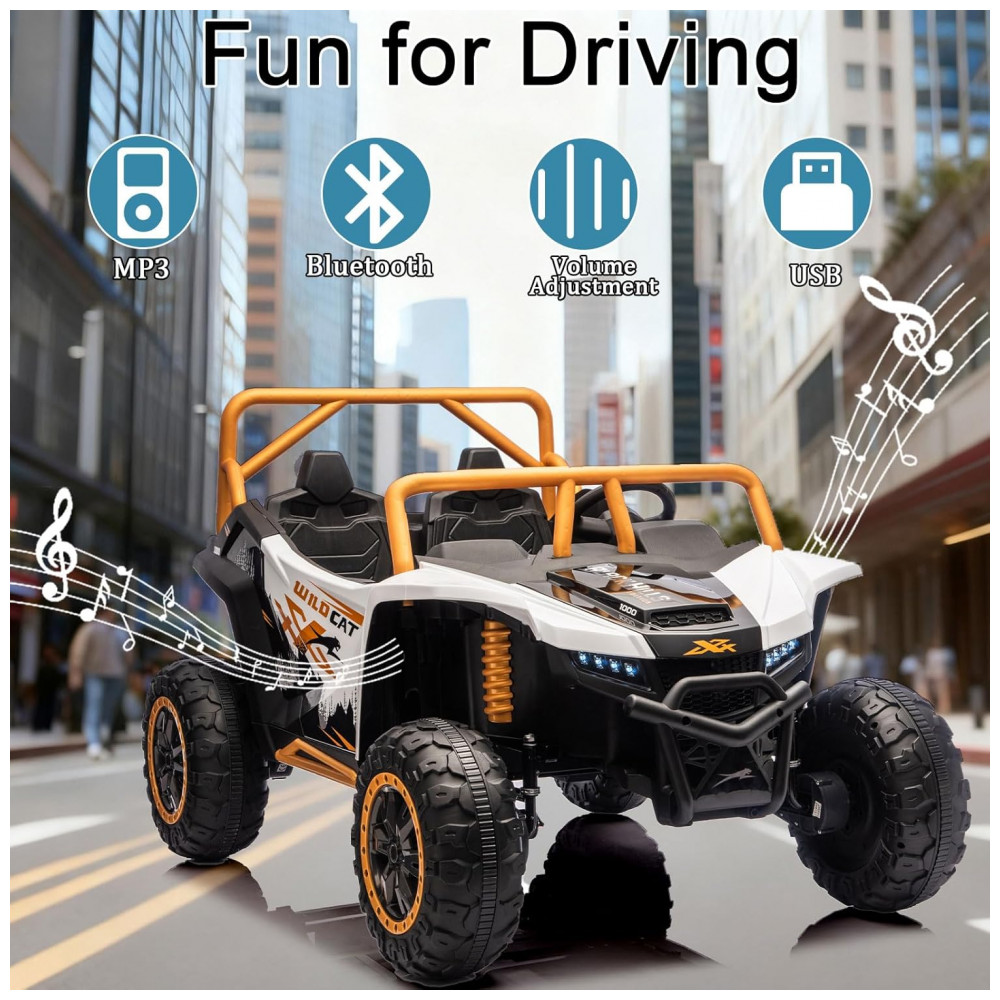 Carro Elétrico Infantil Arctic Cat UTV 24V Preto XXXL 2 Lugares com Controle Remoto, Bluetooth, Luzes LED e Suspensão Premium - Imagem 4