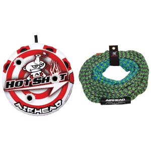 Boia Rebocável para 1 a 2 Pessoas com Costura Dupla e Válvula de Segurança de Velocidade Inclui Corda Airhead Branca e Vermelha