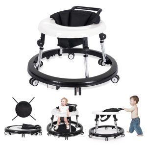 Baby Walker dobrável com 9 alturas ajustáveis. Caminhantes de bebê e centro de atividades para meninos meninas bebês