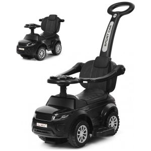 Carrinho de Passeio Infantil 3 em 1 com Buzina Música Luz e Proteção de Braço para Crianças de 1 a 3 Anos Costzon Preto