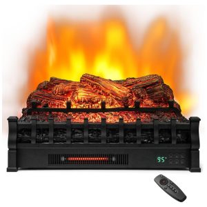 Lareira Elétrica Ecológica 26" 66 cm com Controle Remoto Cores de Chama Ajustáveis Proteção Contra Superaquecimento e Temporizador de 8H 110V 1500W Tangkula Preta