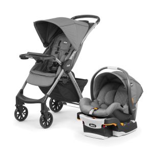 Carrinho de Bebê com Cadeira para Carro Chicco Mini Bravo Plus até 22 Quilos Cinza