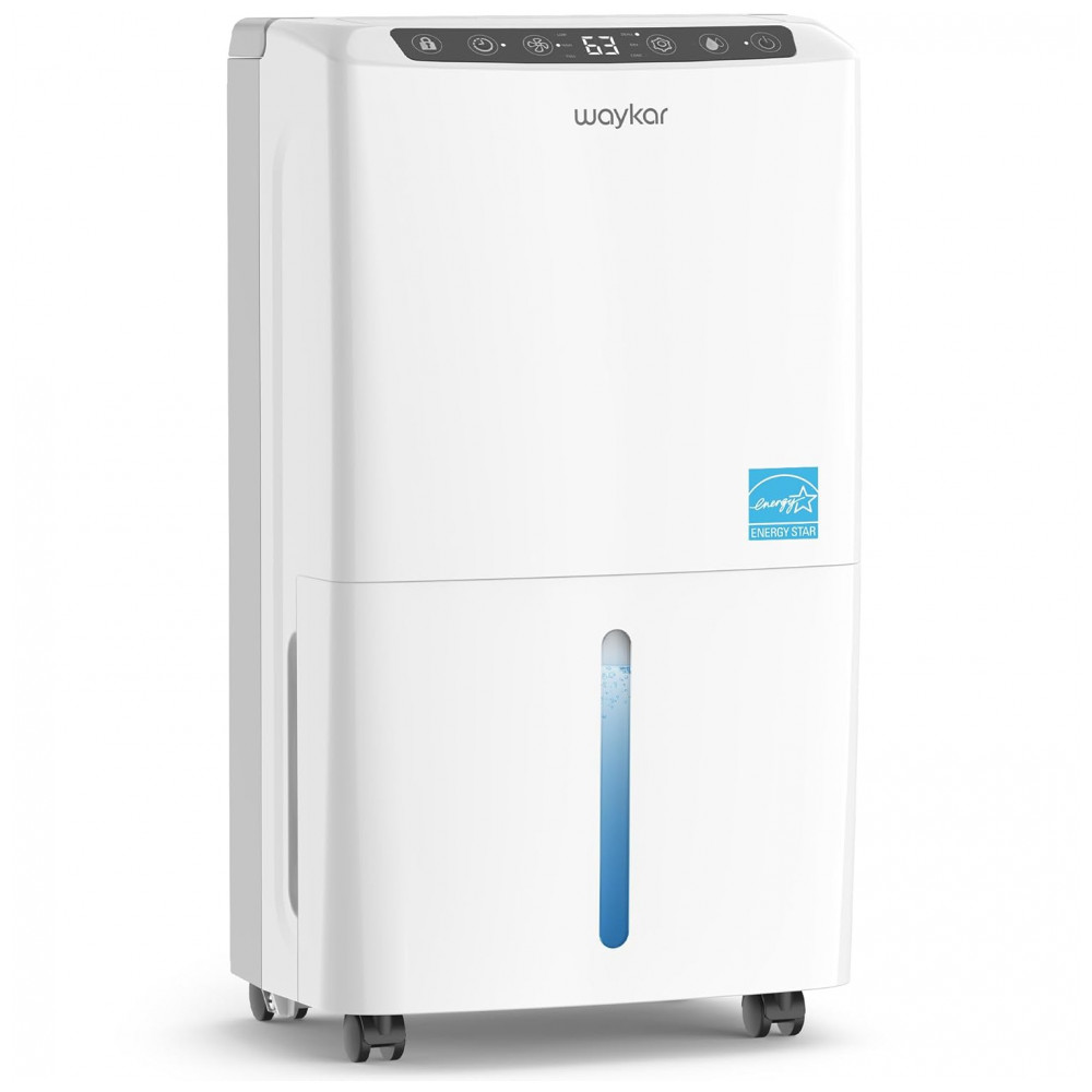 Waykar 16 litros 2025 Desumidificador de Energia Mais Eficiente Energy Star para até 204,4 m2 para Casa e porão com Drenagem Automática