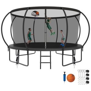 Cama Elastica Capacidade até 544 kg com Cesta de Basquete SKYUP Preto
