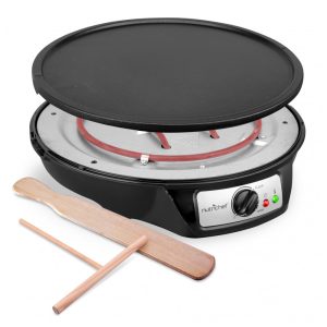 Máquina de Crepe Elétrica antiaderente de Aço inoxidável 110v NUTRICHEF PCRM15D Preto