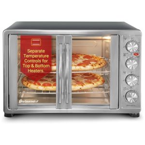 Forno Convecção Torradeira 45L 1800W Assar Grelhar porta Dupla Elite Gourmet MAXI MATIC ETO 4510M Prateado
