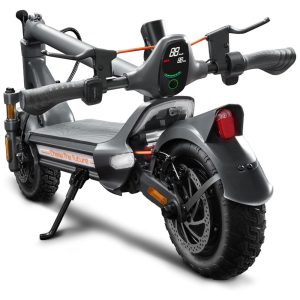 Scooter Elétrica para Adultos até 180 kg Velocidade Máxima de 50 km/h e Alcance de 49 km com Pneus Off-Road de 26 cm Freio Duplo e Suspensão Dupla 1200W CUNFON RZ800 Cinza