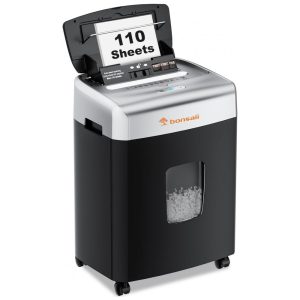 Triturador de Papel Bonsaii para Escritório 110 Folhas Autofeed para Uso Residencial Triturador de Alta Capacidade por 30 Minutos com Corte Micro