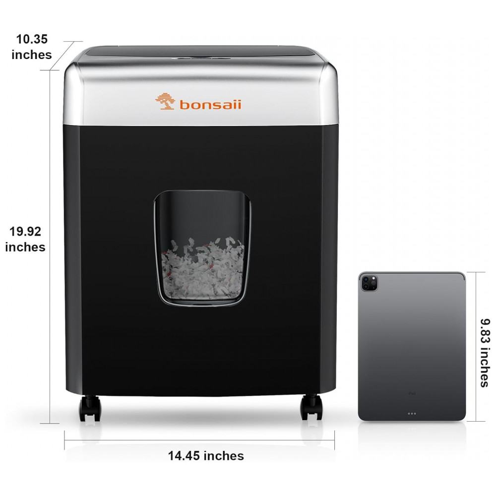 Triturador de Papel Bonsaii para Escritório 110 Folhas Autofeed para Uso Residencial Triturador de Alta Capacidade por 30 Minutos com Corte Micro - Imagem 9