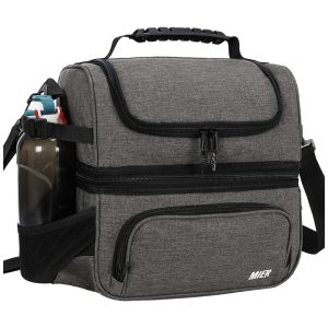 MIER Bolsa Térmica Portátil 15L Mantém Quente Frio Por até 5H Cinza