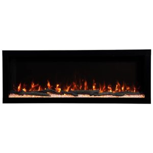 Lareira Elétrica de Embutir A46x127L cm com Controle Remoto 10 Cores de Chama e Compatível com Google e Alexa 110V 1465W Ember Preta