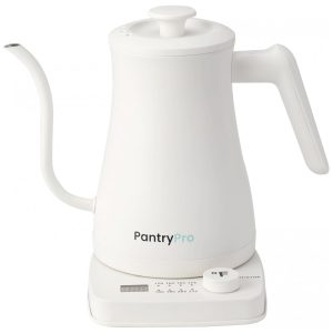 Chaleira elétrica pescoço de ganso PantryPro branca fosca 1L 1500W com controle de temperatura Rapid-Boil 110V