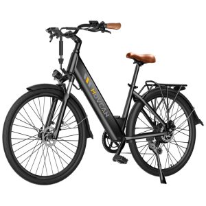 Bicicleta elétrica V80 motor de 1000 W 45 KMH bateria removível de 48 V e 13 Ah bicicleta elétrica City Cruiser de 26'' para adultos com autonomia de até 112km Preta