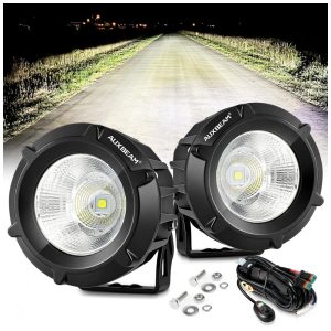 Farol de Milha LED Off Road com 5000 Lúmens e Luz Branca a prova dÁgua IP68 12V 80V 50W 2Un Auxbeam