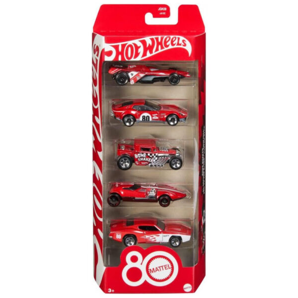 Carrinhos Hot Wheels, Conjunto de 5 Carrinhos em Miniatura na Escala 1:64 com Embalagem Decorativa Colecionável, Conjunto de 5 Veículos