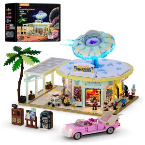 Conjunto de blocos de montar Lumibricks Interstellar-Diner com iluminação LED 2188 peças tema viagem espacial