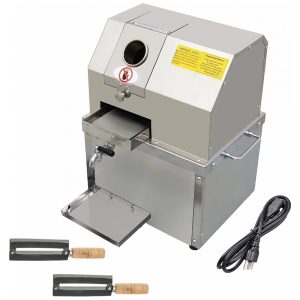 Moedor de Cana de Açucar Elétrico Profissional com 3 Rolos Aço Inoxidável 110V 800W TECHTONGDA Prata