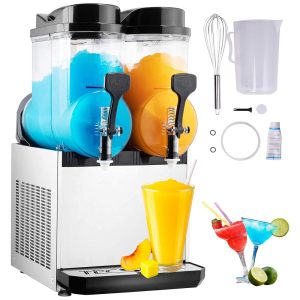 Máquina de Raspadinha TECSPACE 2 Tanques 30 Litros Máquina de Slushie Comercial 1060W Ideal para Margaritas Coquetéis Vinhos e Daiquiris.