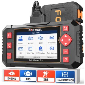 Scanner Automotivo FOXWELL NT604 Elite Preto Universal OBD2 ABS SRS Transmissão Tela 43" Estojo Protetor USB 110V