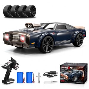 Carrinho de Controle Remoto Escala 1:16 com Velocidade até 38 km/h Luzes LED e Unidades de Baterias Recarregáveis Desdoni Drift Azul Escuro