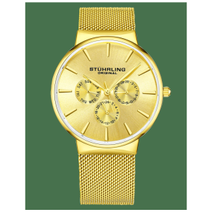 Relógio Masculino Stuhrling Monaco 3931 Quartzo 39mm Dourado