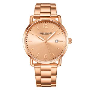Relógio Masculino Stuhrling Oslo 3902 Quartzo 38mm Rose Gold