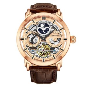 Relógio Masculino Stuhrling Anatol 3924 Automático 47mm Ouro Rosa